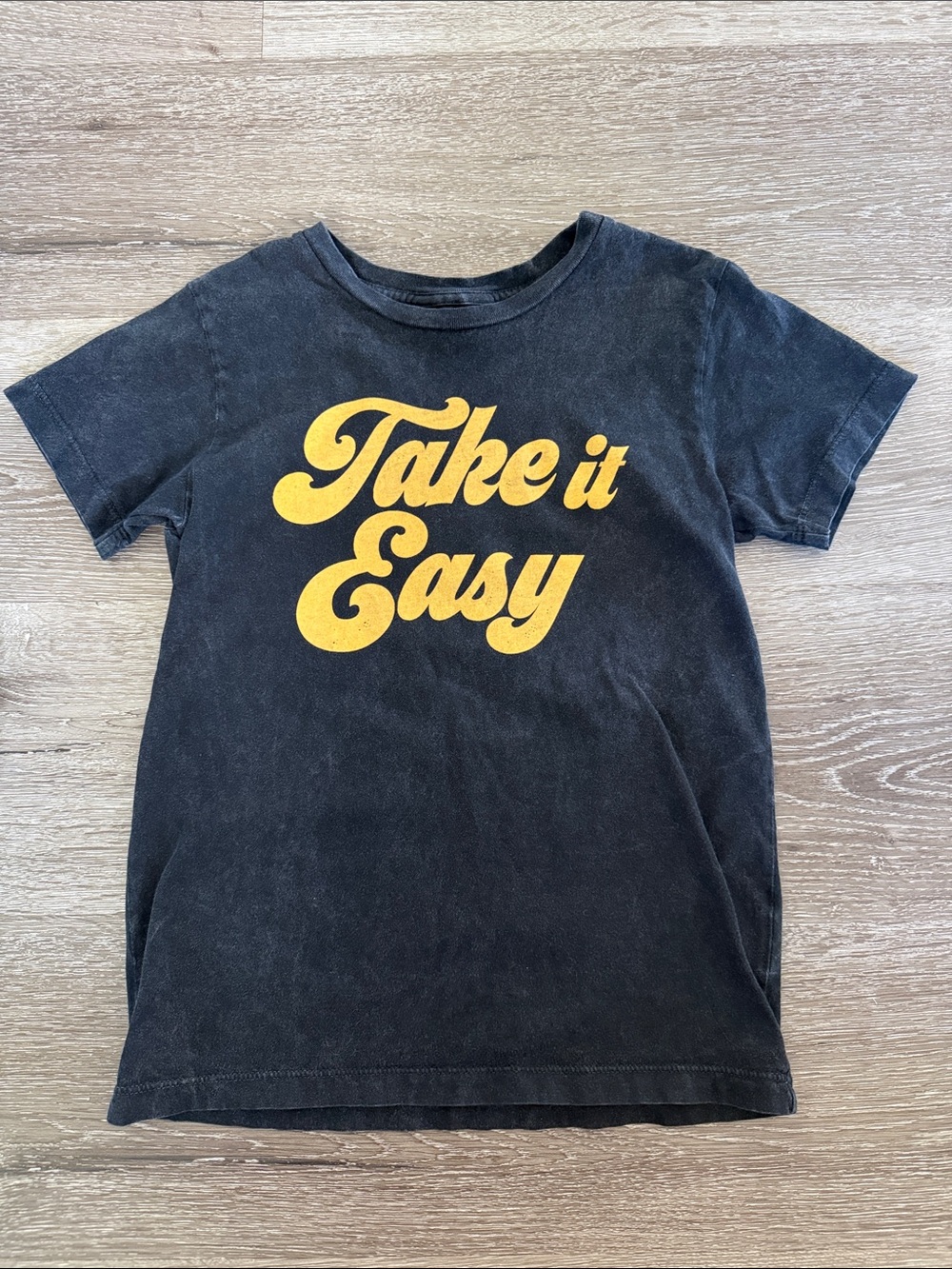 Tiny Whales - “Take it Easy” tee black, size 8